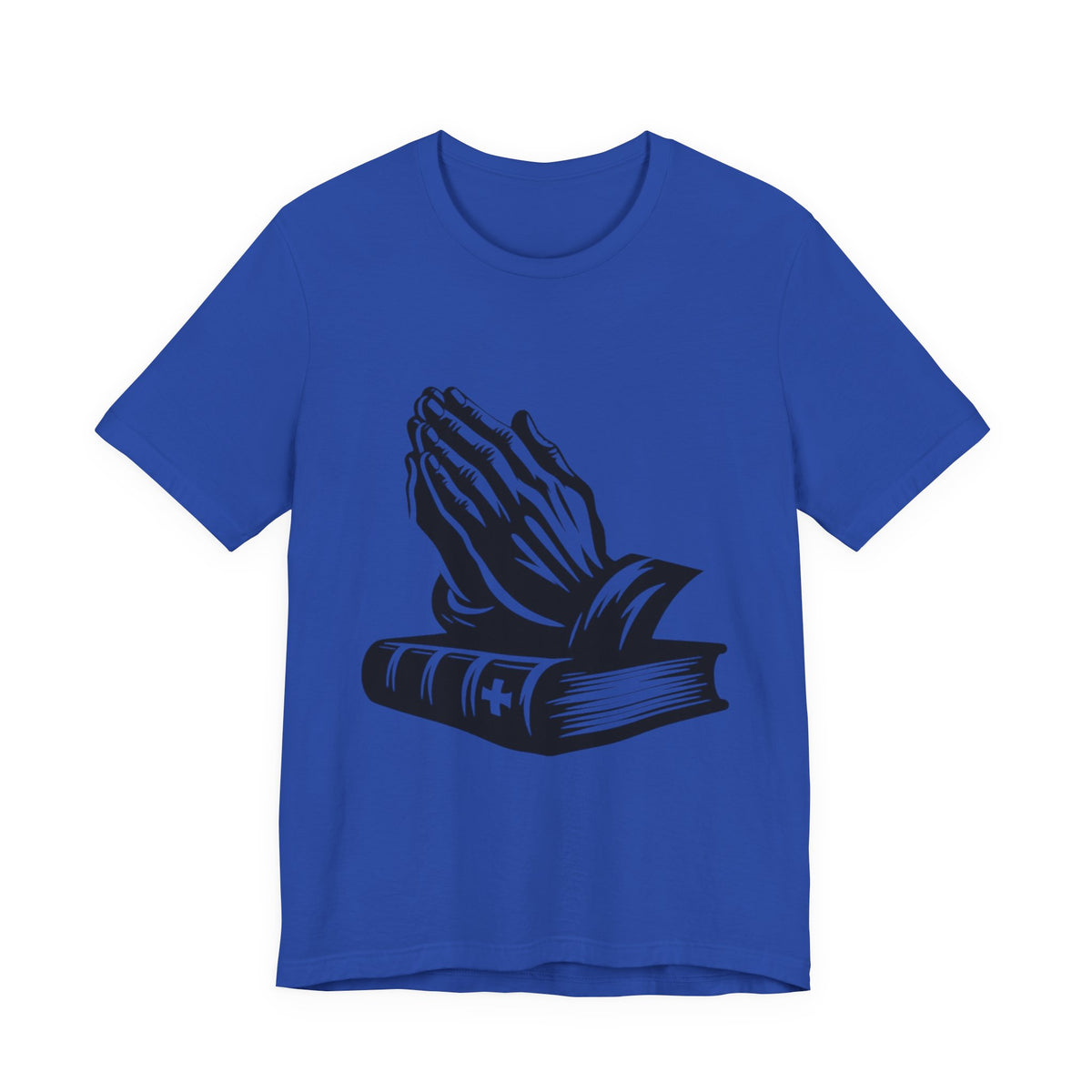 Prayer Hands &amp; Bible T-Shirt — Christian Faith Tee for Church, Prayer, Religious Gifts