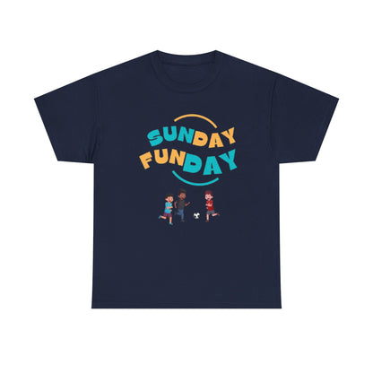 Unisex Heavy Cotton Tee - Sunday Funday Printed  T-Shirt - Comfortable Casual Wear Tee - Unique Graphic Tee - Gift
