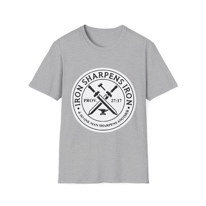 T-Shirt — "Iron Sharpens Iron" Christian Workout Tee (Prov. 27:17)