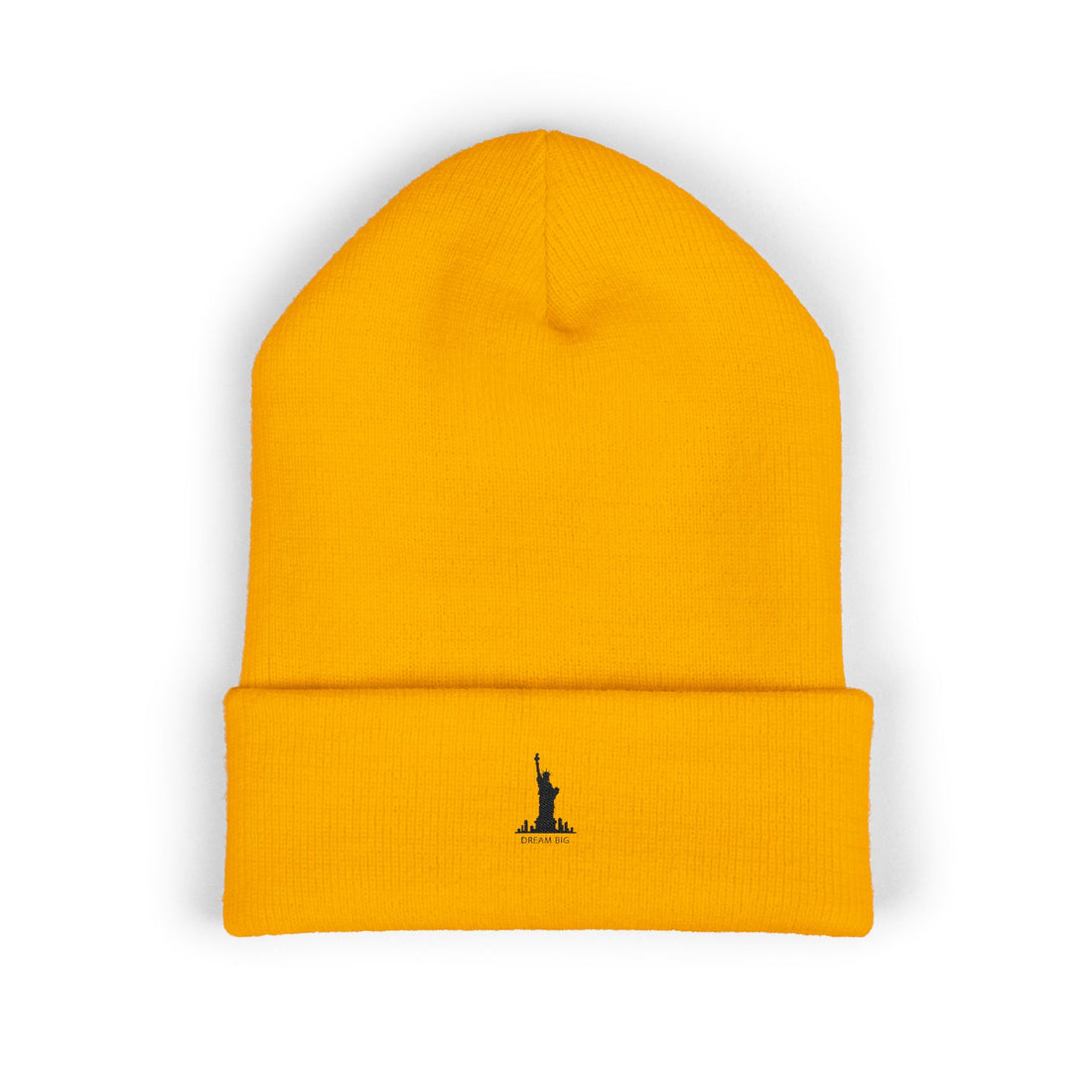 Classic Cuffed Beanie with Statue of Liberty Embroidery - Perfect Winter Accessory