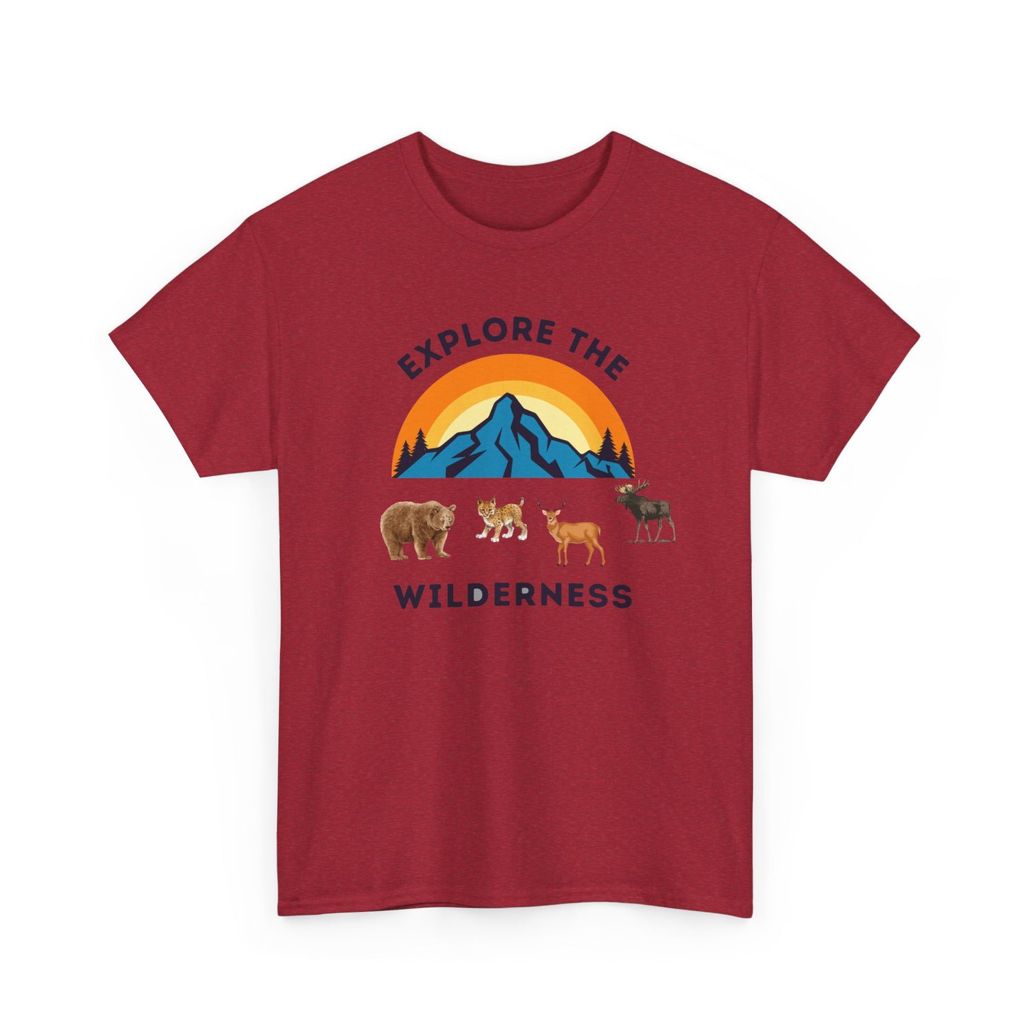 Explore The Wilderness Printed Unisex Tee - Casual Wear Graphic Shirt - Mens/Womens Top - Unique comfort Tee - Gift - Festival Apparel