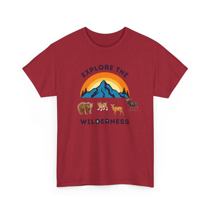 Explore The Wilderness Printed Unisex Tee - Casual Wear Graphic Shirt - Mens/Womens Top - Unique comfort Tee - Gift - Festival Apparel