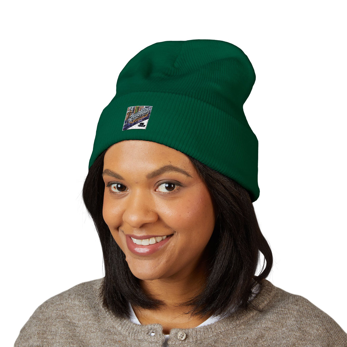 Cozy Embroidered Cuffed Beanie - Winter Warmth &amp; Style