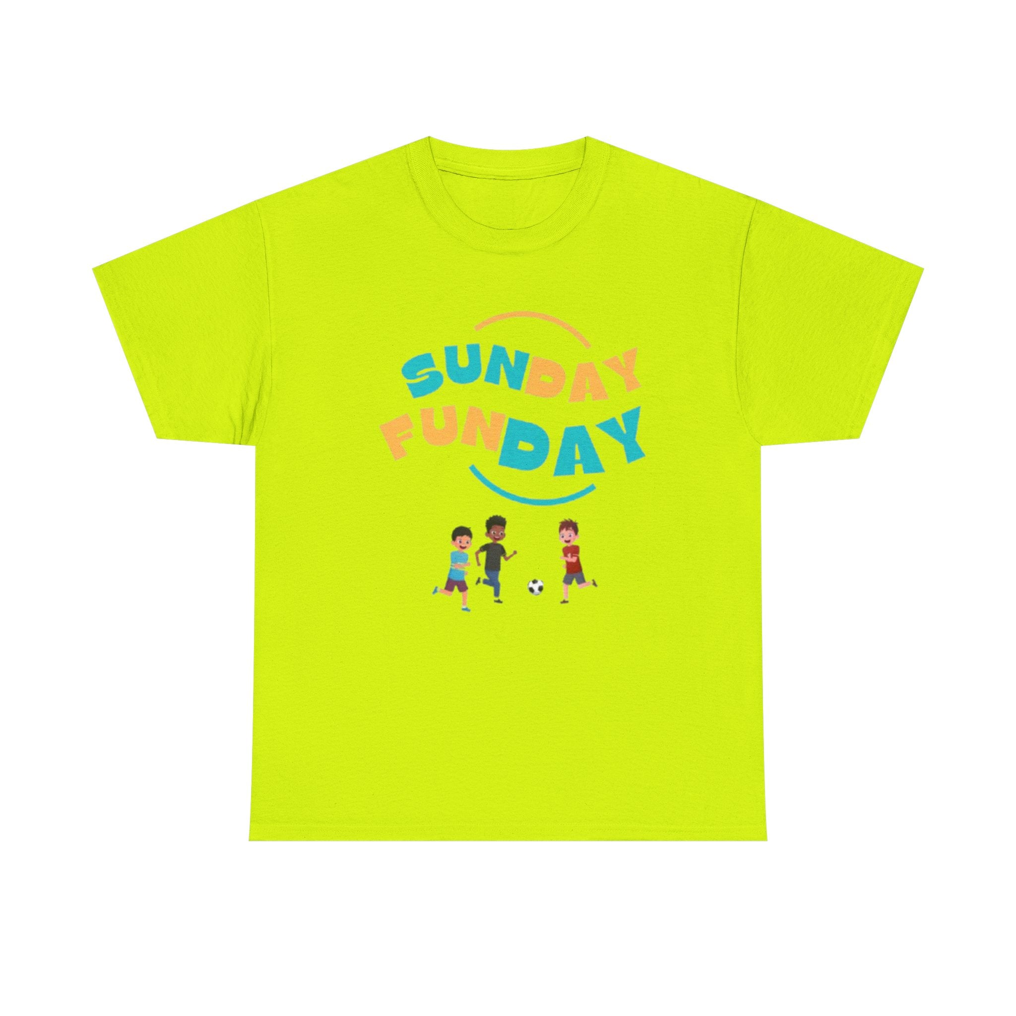 Unisex Heavy Cotton Tee - Sunday Funday Printed  T-Shirt - Comfortable Casual Wear Tee - Unique Graphic Tee - Gift