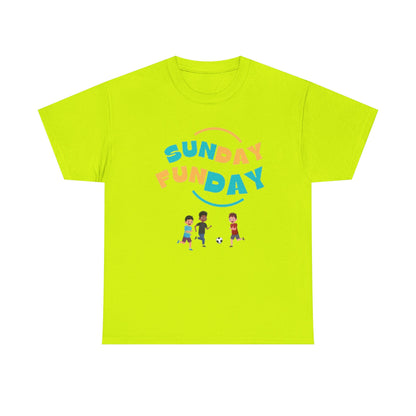Unisex Heavy Cotton Tee - Sunday Funday Printed  T-Shirt - Comfortable Casual Wear Tee - Unique Graphic Tee - Gift
