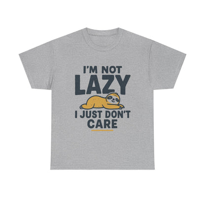 Lazy Sloth Unisex Tee, Funny Graphic T-Shirt, Perfect for Relaxation, Gifts for Friends, Cute Sloth Apparel