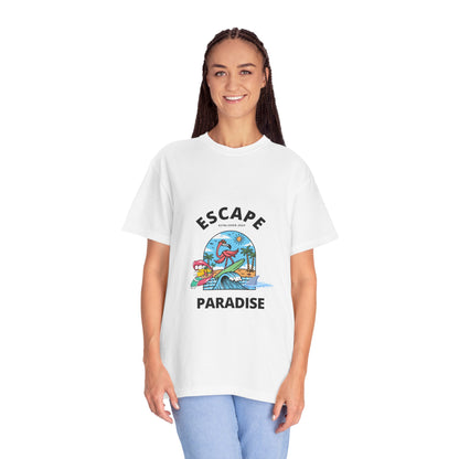 Escape Paradise Unisex Garment-Dyed T-shirt | Tropical Vibes Tee for Beach Lovers