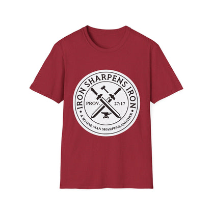 T-Shirt — "Iron Sharpens Iron" Christian Workout Tee (Prov. 27:17)