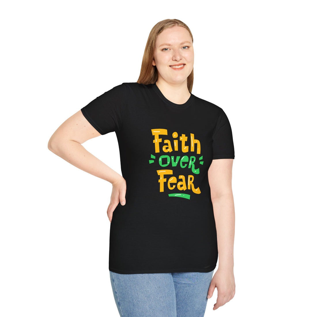 Faith Over Fear Unisex Softstyle T-Shirt - Inspirational Graphic Tee