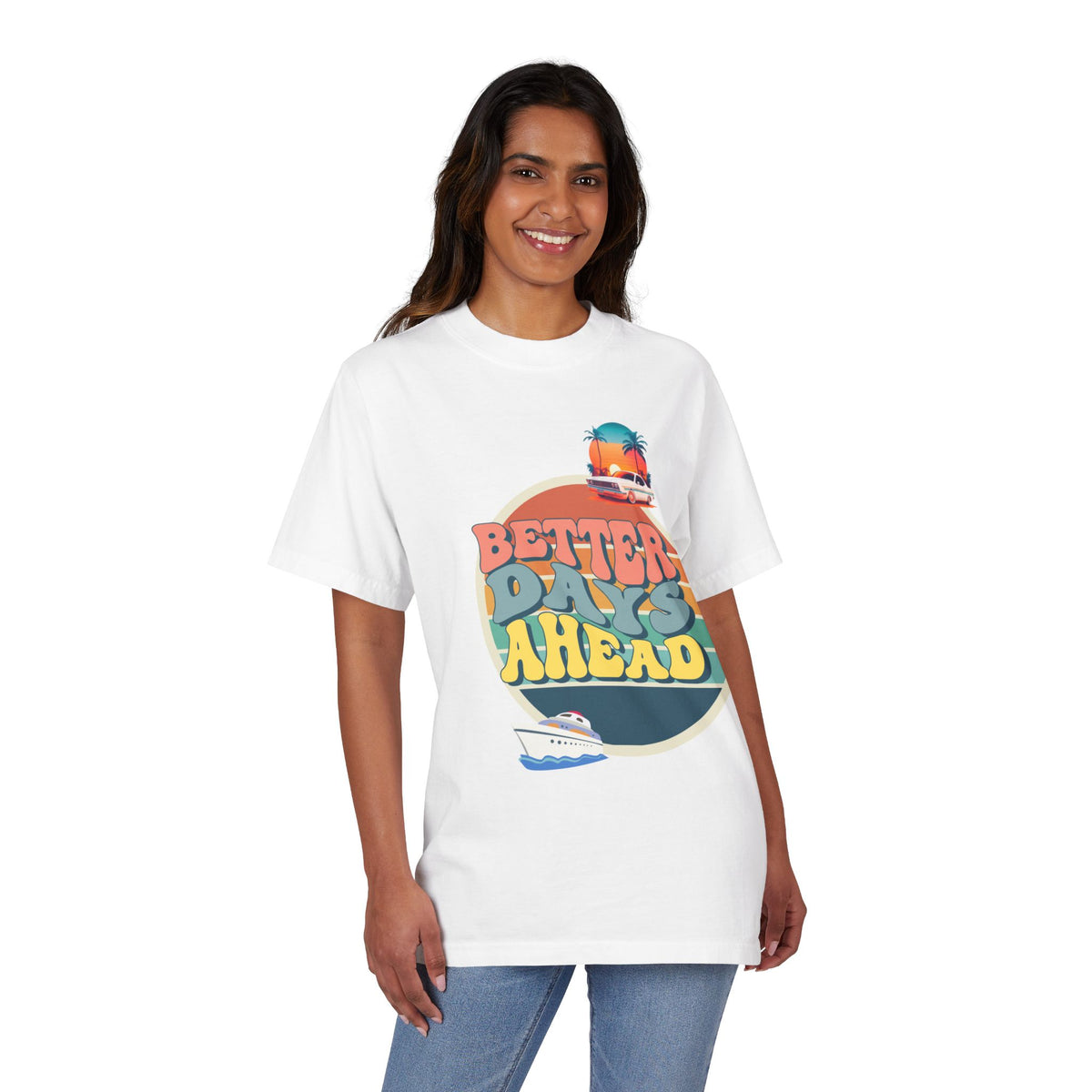 Better Days Ahead Unisex Garment-Dyed Drop-Shoulder T-Shirt