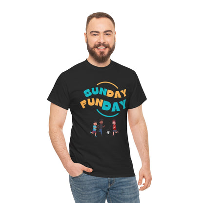 Unisex Heavy Cotton Tee - Sunday Funday Printed T-Shirt 