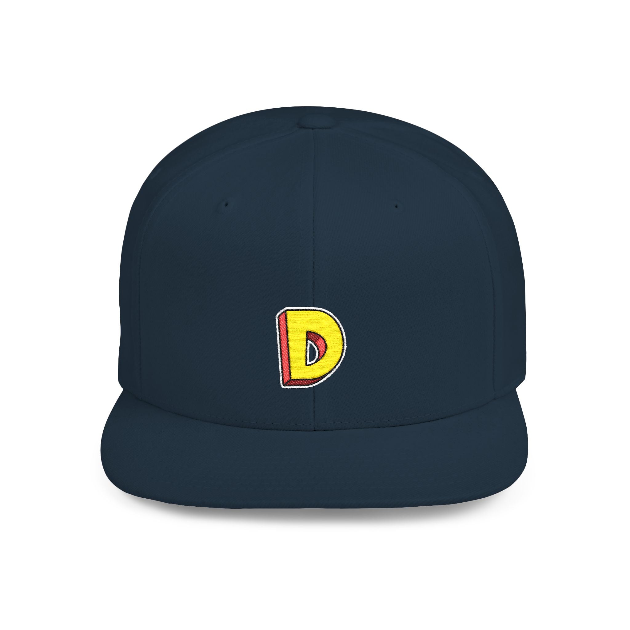 Flat Bill Snapback Cap - D represent Deron Cap, Hat with Letter Design, Baseball Cap for Men, Women and Kids, Adjustable Snapback Cap,