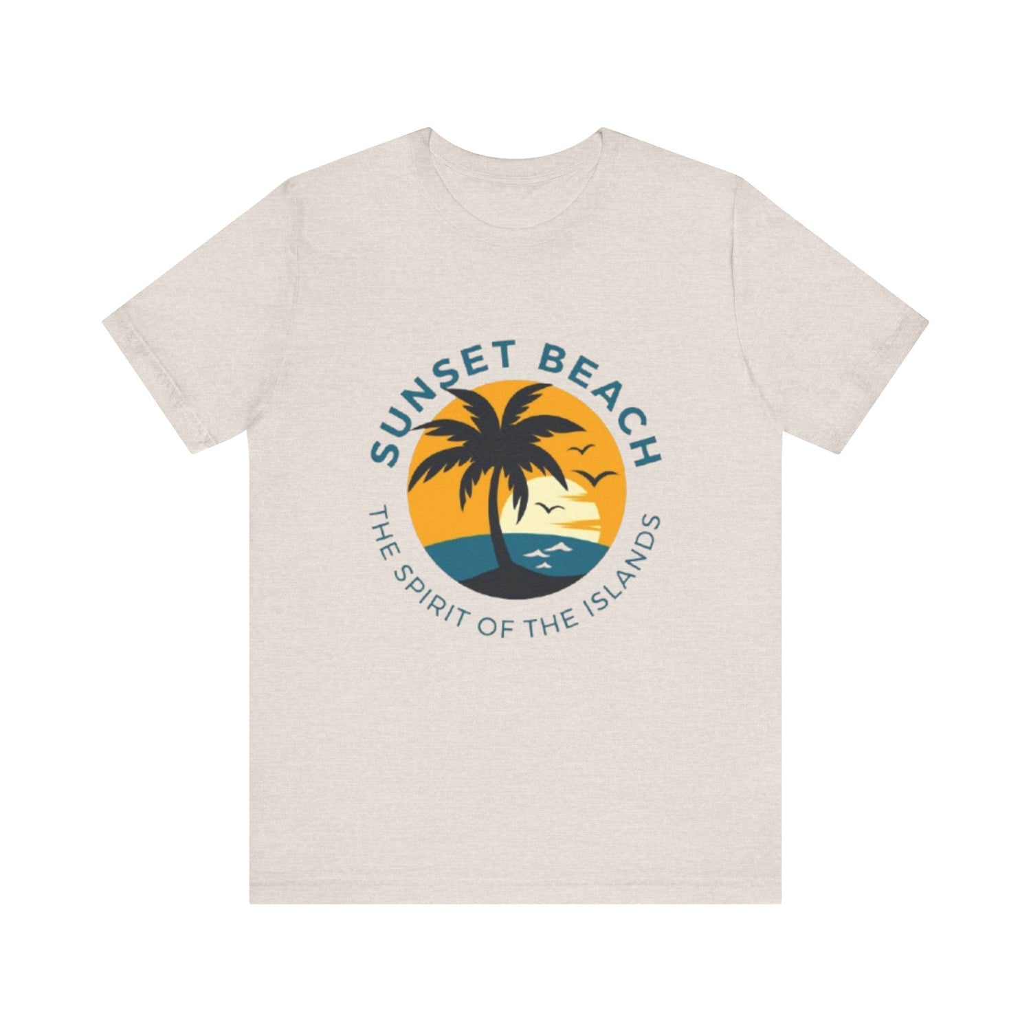 Unisex Graphic Tee - Sunset Beach Printed Tee -Eco-Friendly Gift Shirt