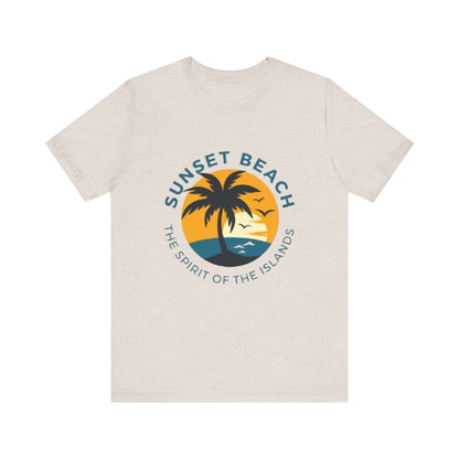 Unisex Graphic Tee - Sunset Beach Printed Tee -Eco-Friendly Gift Shirt