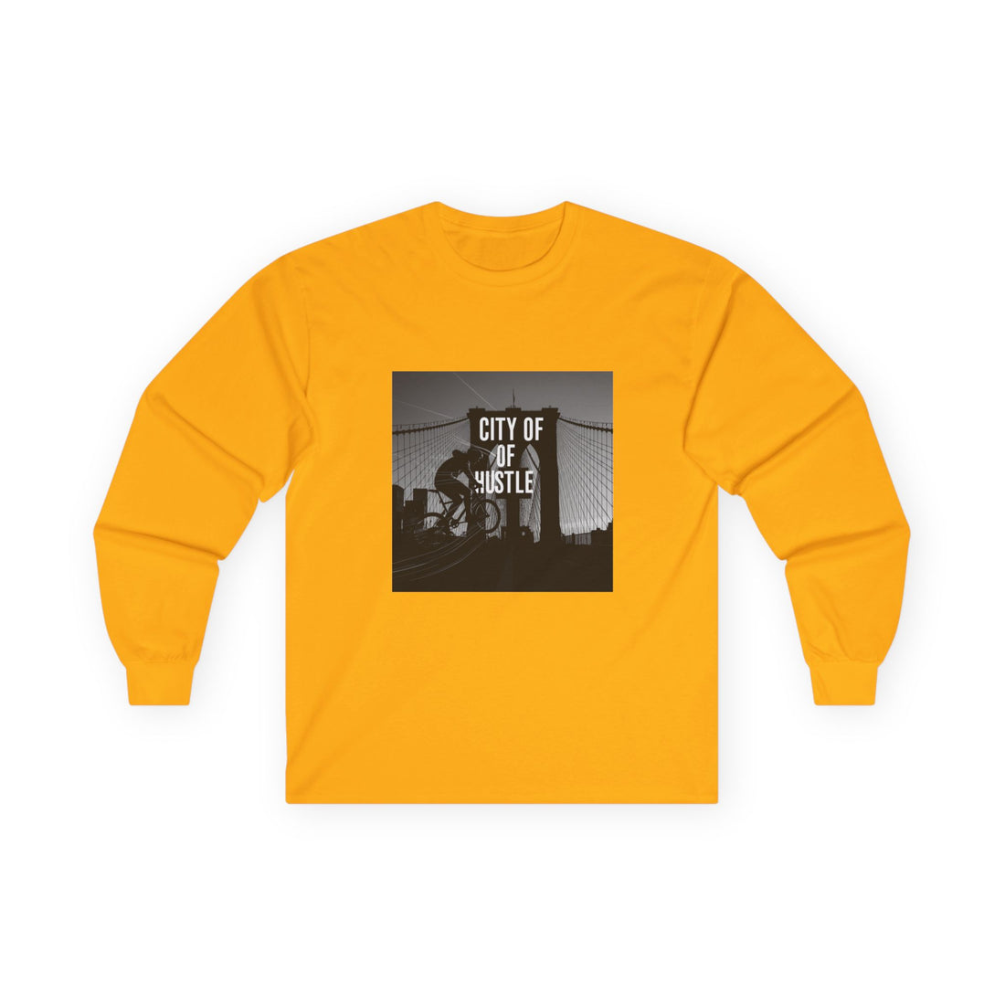 City of Hustle Long Sleeve Tee — Vintage Bridge Photo Graphic