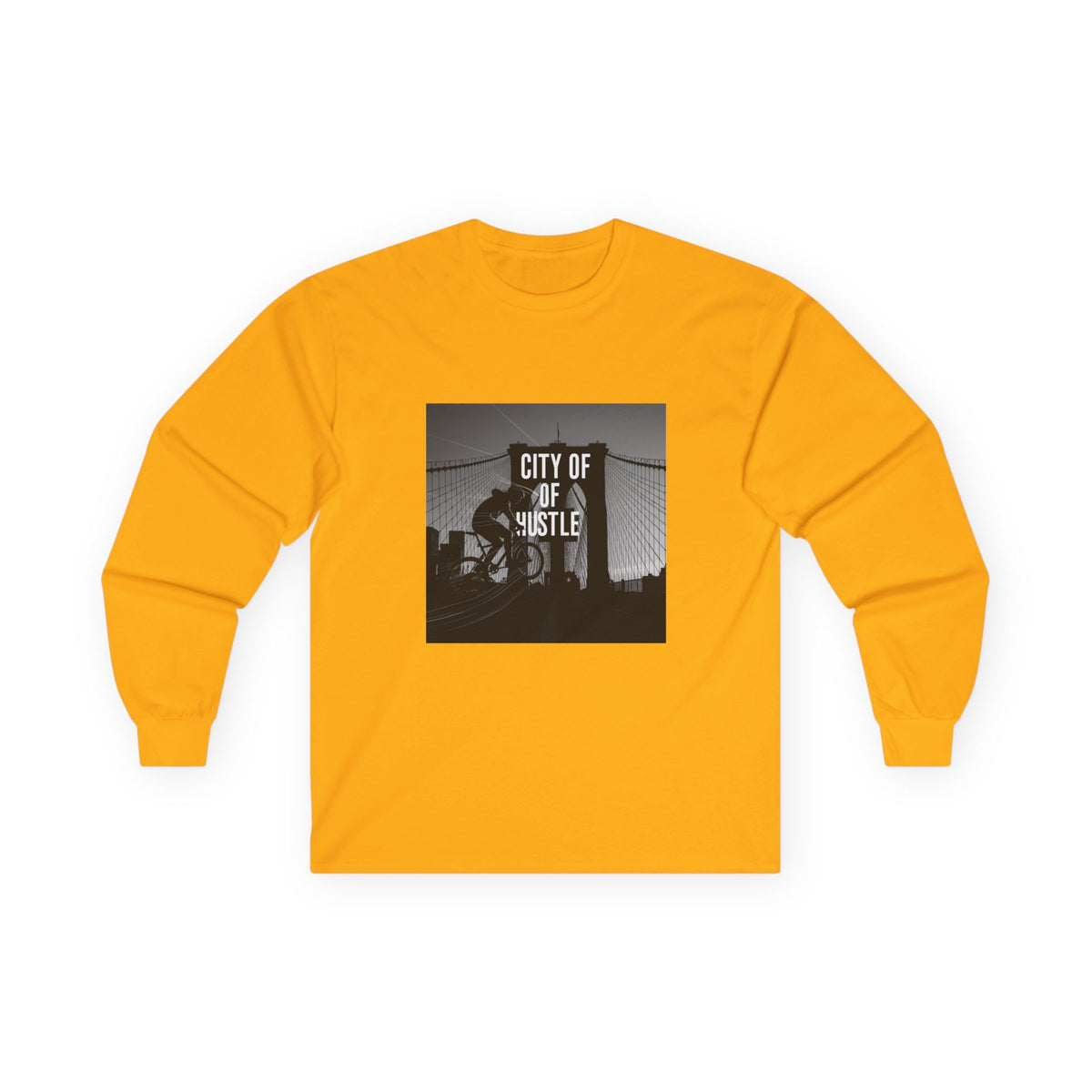 City of Hustle Long Sleeve Tee — Vintage Bridge Photo Graphic