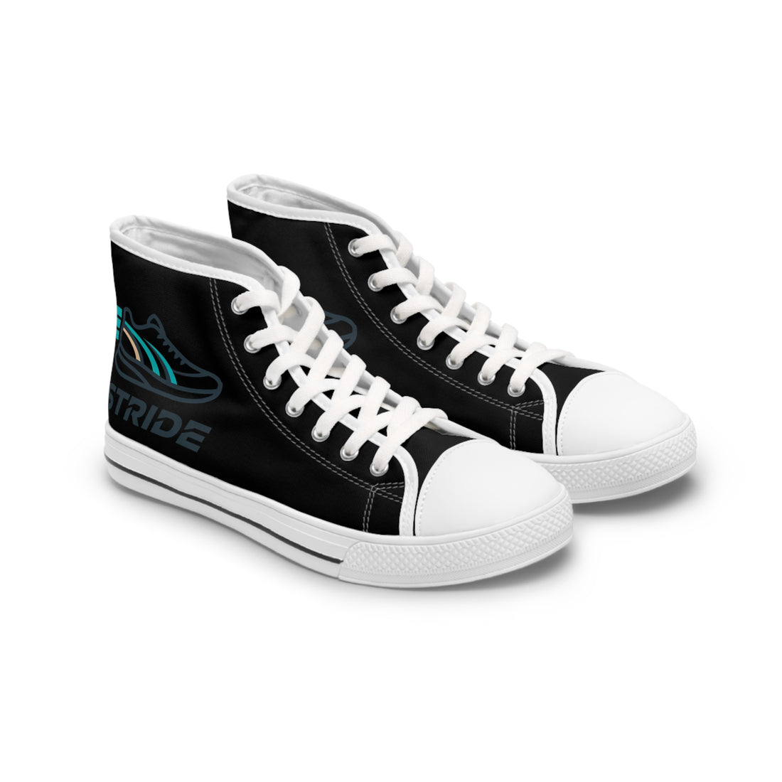Unisex High Top Sneakers with Minimal Brown Floral Accent