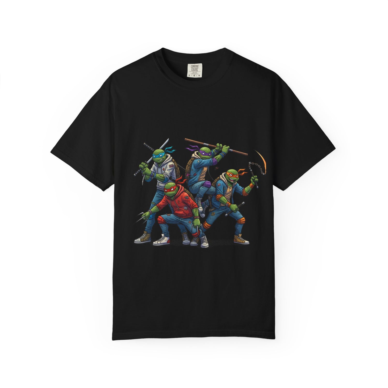 Ninja Turtle Trio T-Shirt | Retro Comic Heroes, Action Pose