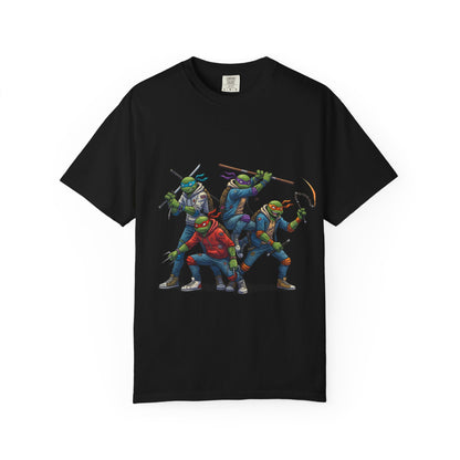 Ninja Turtle Trio T-Shirt | Retro Comic Heroes, Action Pose