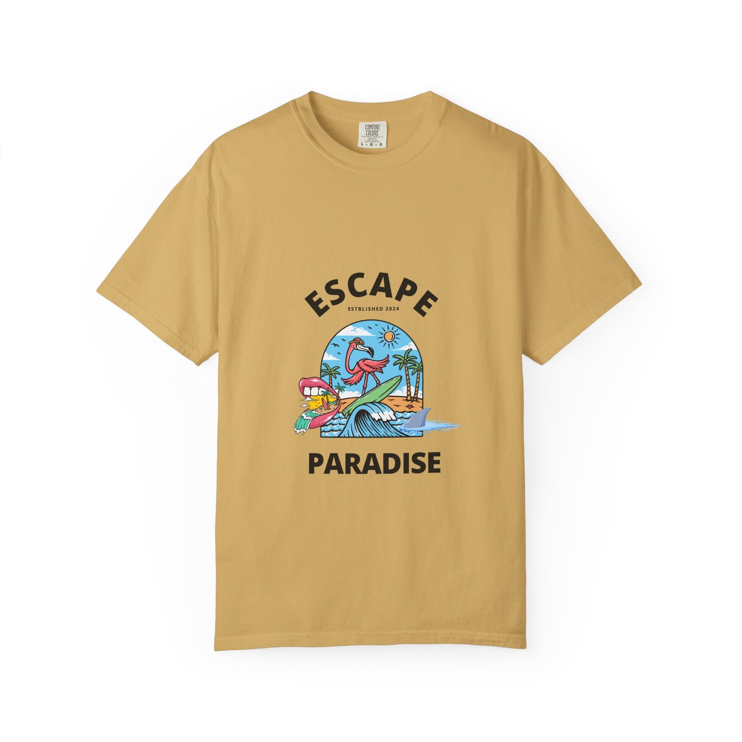 Escape Paradise Unisex Garment-Dyed T-shirt | Tropical Vibes Tee for Beach Lovers
