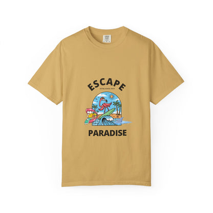 Escape Paradise Unisex Garment-Dyed T-shirt | Tropical Vibes Tee for Beach Lovers