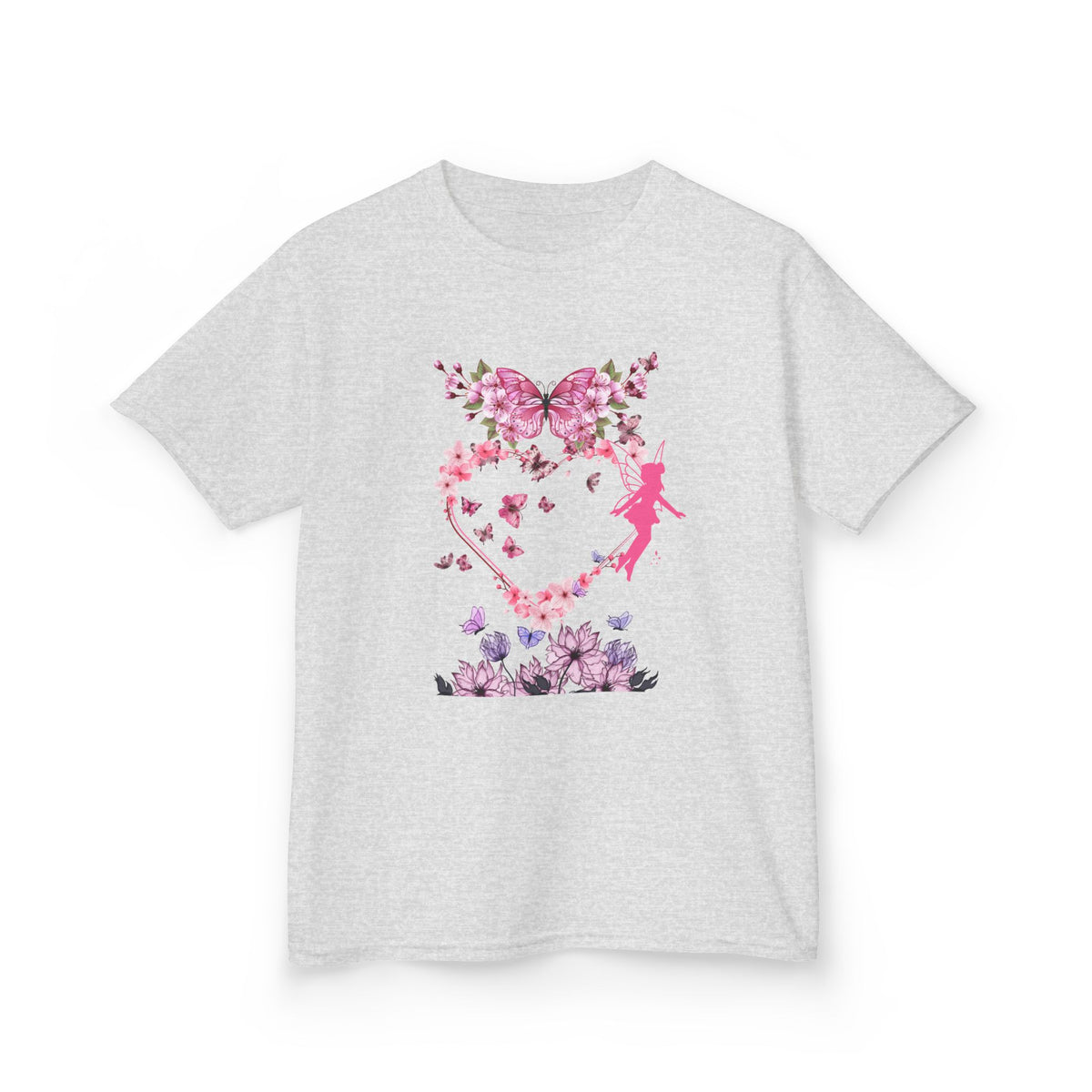 Floral Heart Kids Tee | Cute Floral T-Shirt for Kids, Gift for Birthdays, Spring Outfit, Family Photos, Casual Wear