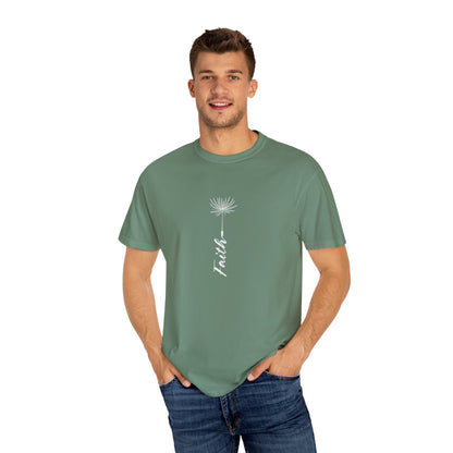 Faith Unisex Garment-Dyed T-Shirt - Inspirational Teal Tee for Everyday Wear