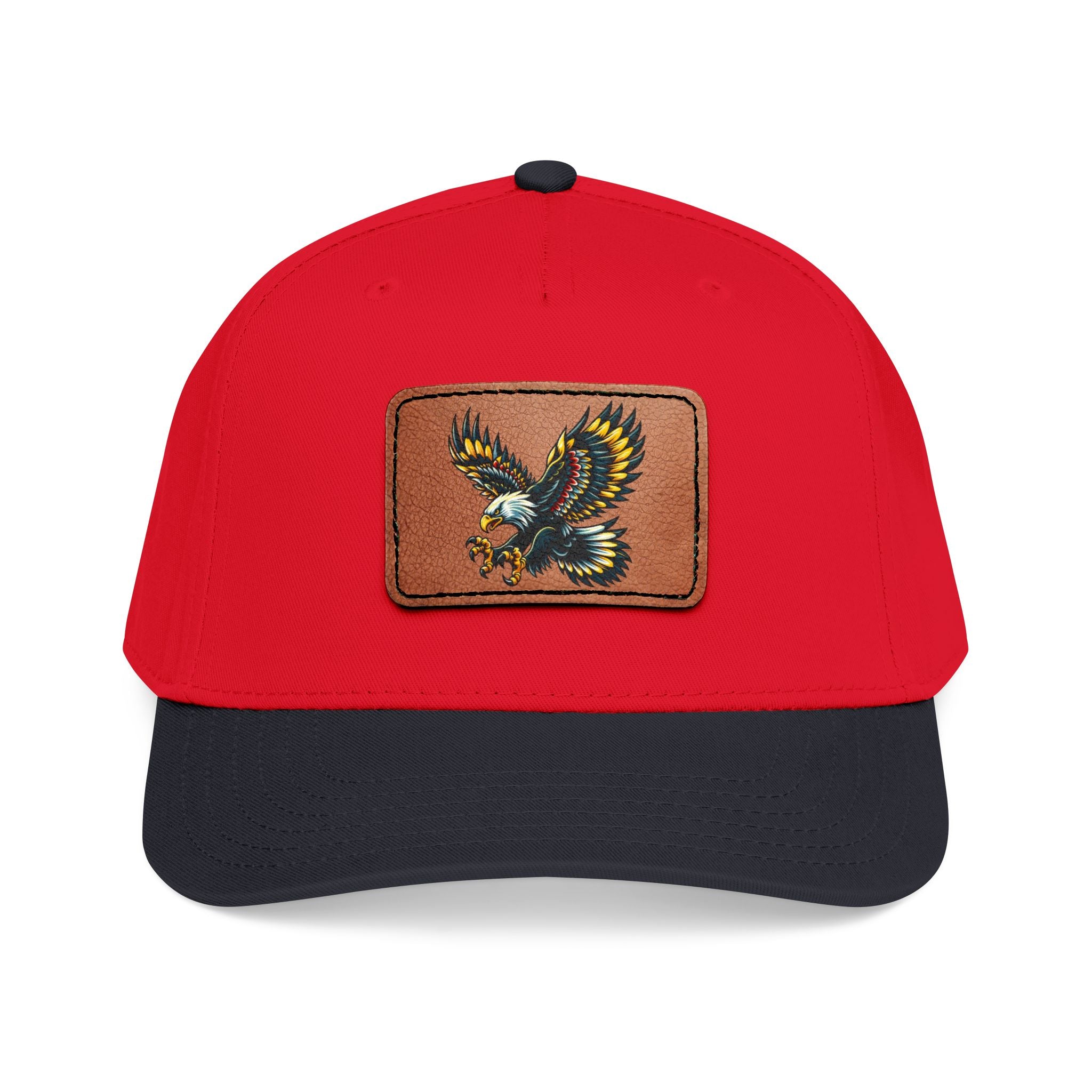 Eagle Leather Patch Baseball Cap — Vintage Flight Embroidered Patch Hat