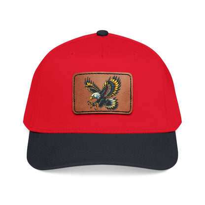 Eagle Leather Patch Baseball Cap — Vintage Flight Embroidered Patch Hat