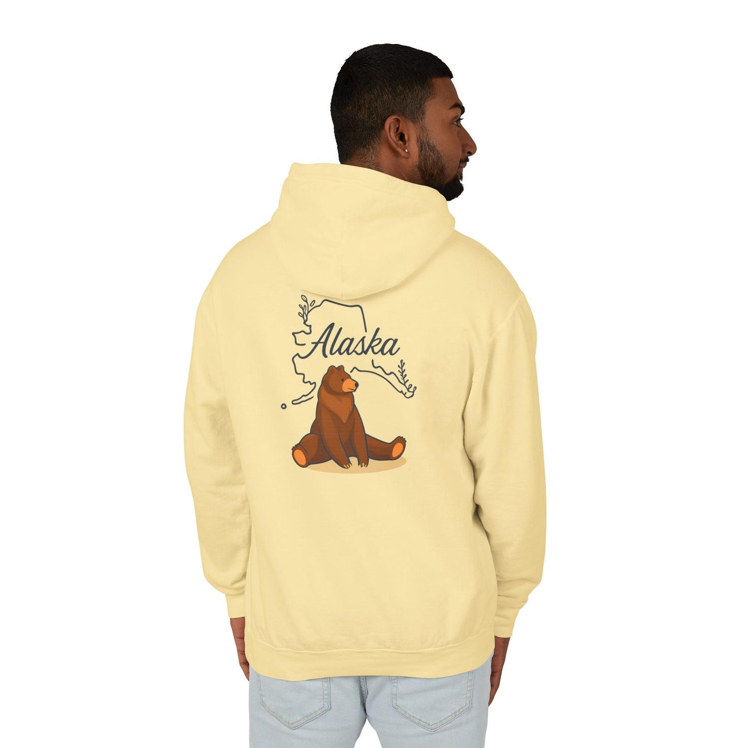 Alaska Bear Hoodie - Unisex Lightweight Sweatshirt, Nature Lover Gift, Cozy Travel Apparel, Outdoor Adventure Clothing, Alaska State Pride