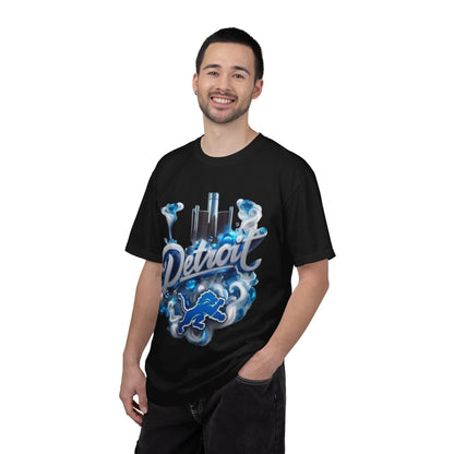 Detroit Skyline Lions T-Shirt — Retro Motor City Graphic Tee