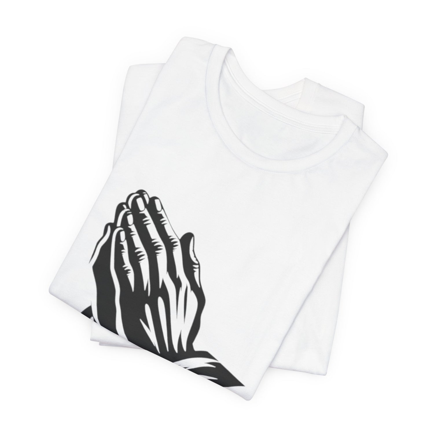Prayer Hands &amp; Bible T-Shirt — Christian Faith Tee for Church, Prayer, Religious Gifts