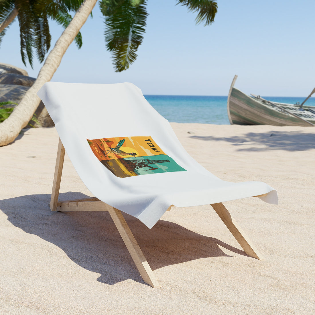 Texas Vintage-Inspired Beach Towel - Colorful Design for Summer Fun