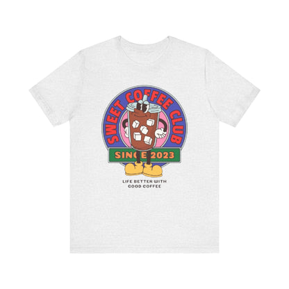 Unisex Graphic Tee - Sunset Coffee Club Printed Tee - Eco-Friendly Cas