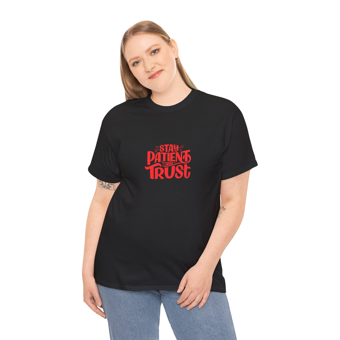 Stay Patient Trust Unisex Heavy Cotton Tee - Inspirational Tee for Positive Vibes