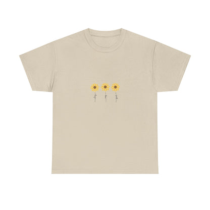 Sunflower Unisex Heavy Cotton Tee - Bright &amp; Cheerful Casual Wear