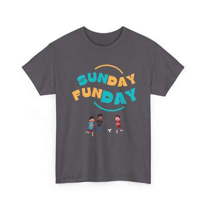 Unisex Heavy Cotton Tee - Sunday Funday Printed  T-Shirt - Comfortable Casual Wear Tee - Unique Graphic Tee - Gift