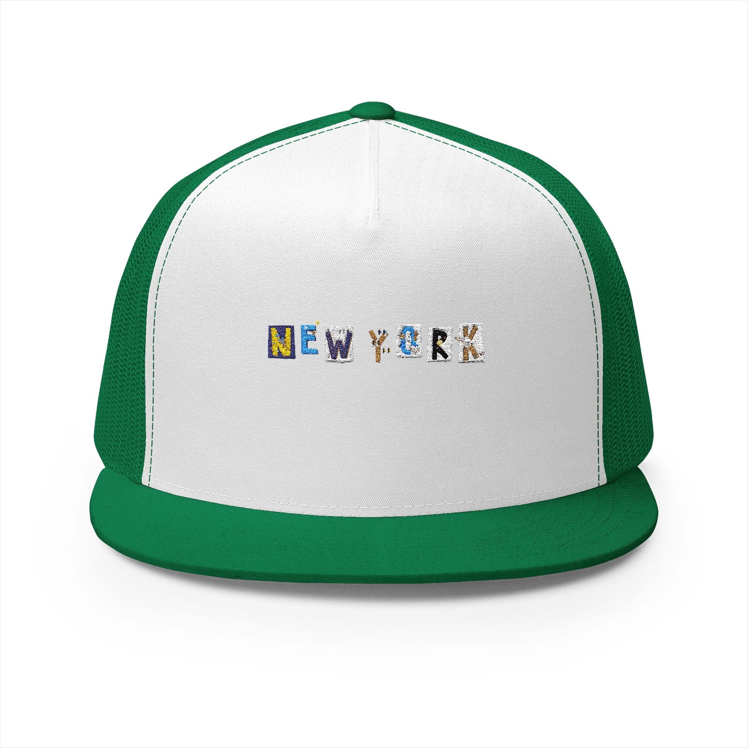 Embroidered New York 5 Panel Trucker Cap - Casual Style for City Lovers
