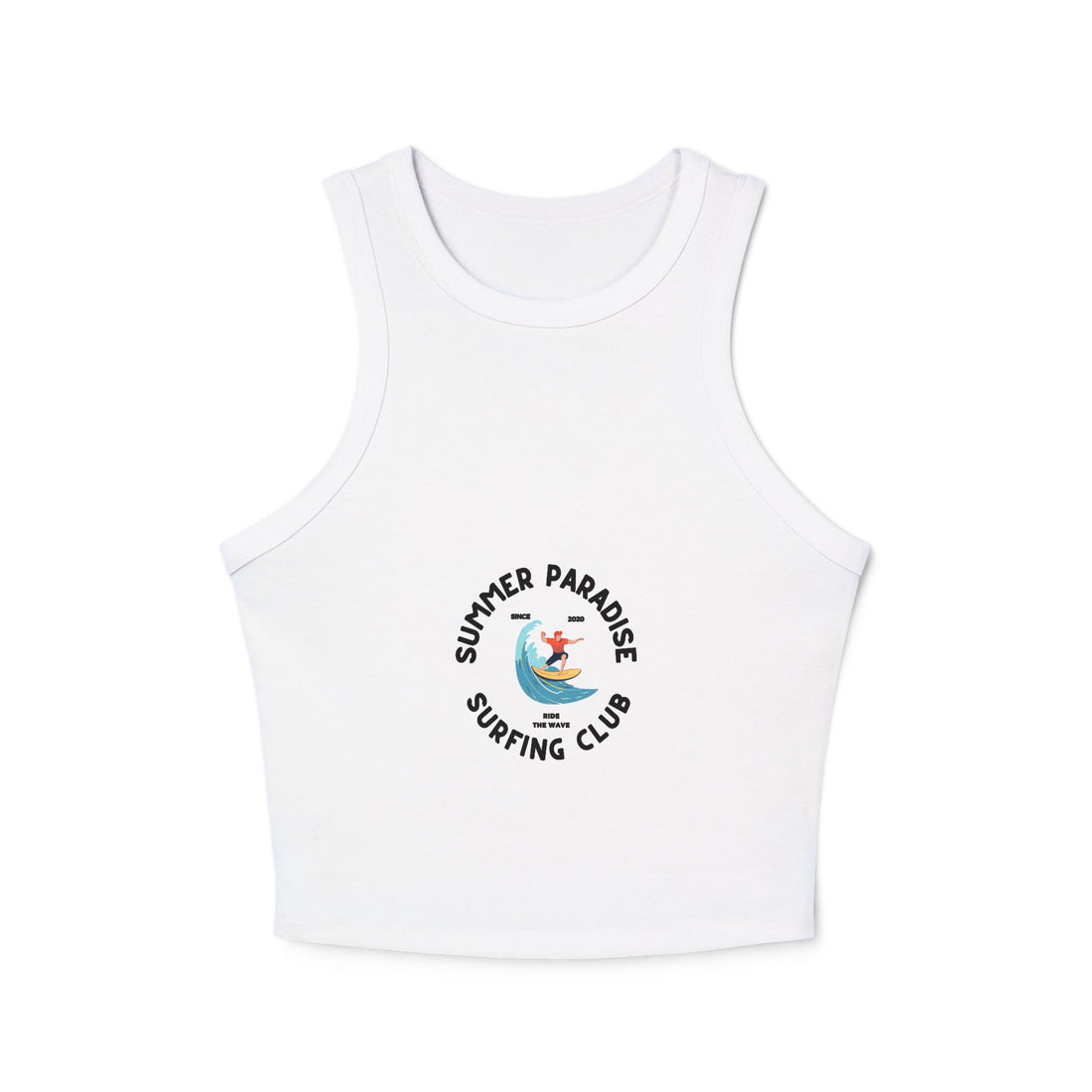 Surfing Club Racer Tank Top — "Summer Paradise" Graphic