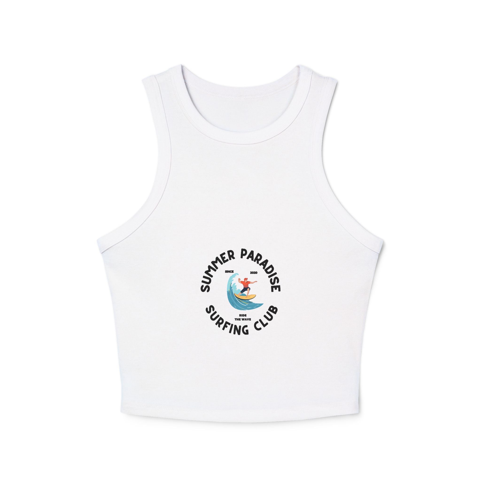 Surfing Club Racer Tank Top — "Summer Paradise" Graphic