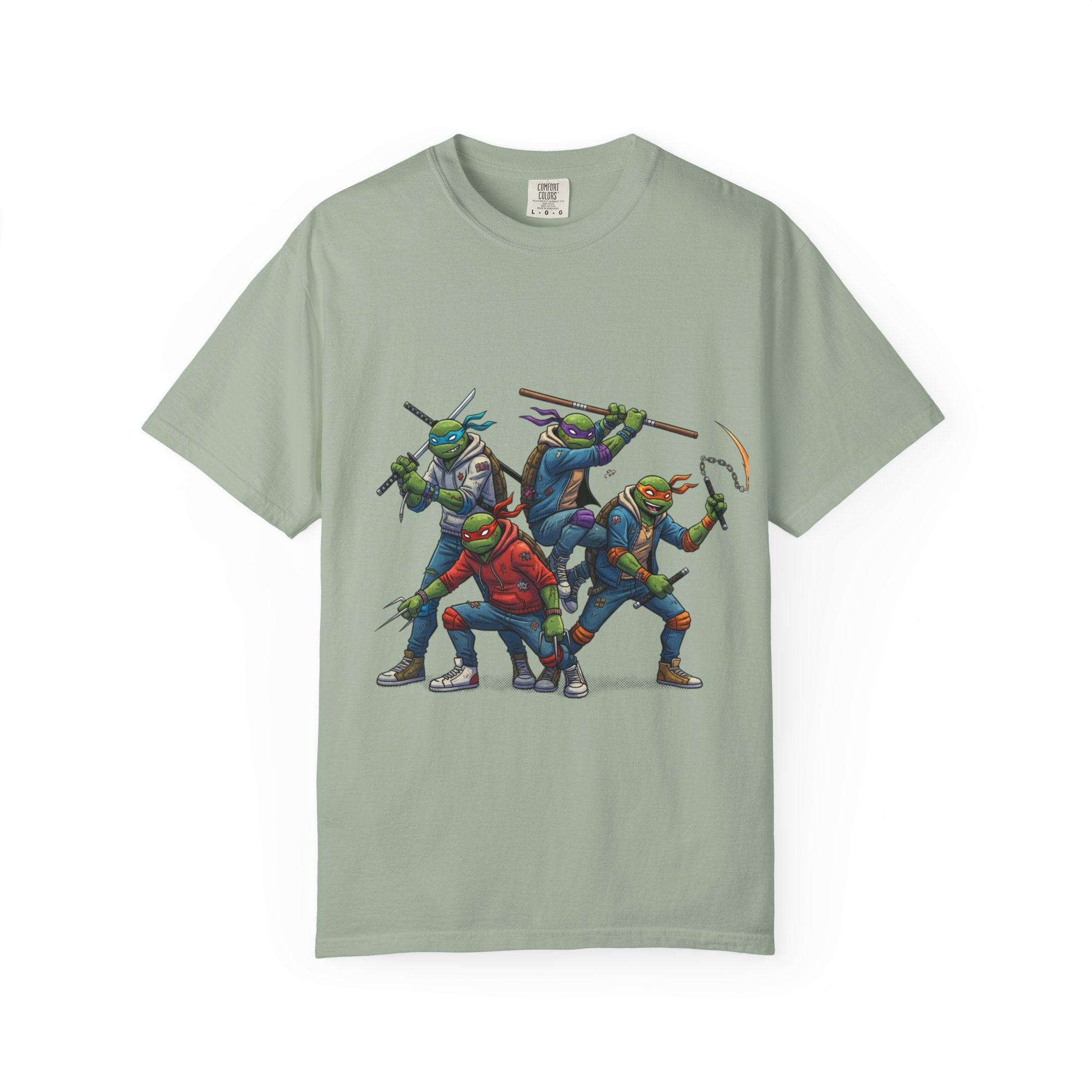 Ninja Turtle Trio T-Shirt | Retro Comic Heroes, Action Pose