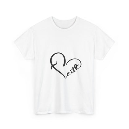 Unisex Heavy Cotton Tee - Stylish Heart Design for Love Enthusiasts