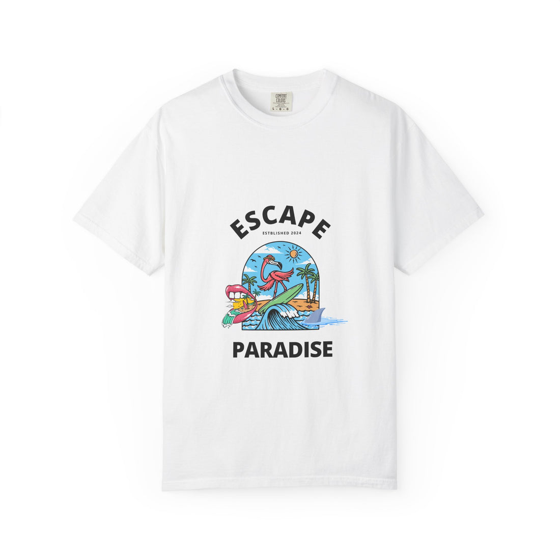 Escape Paradise Unisex Garment-Dyed T-shirt | Tropical Vibes Tee for Beach Lovers