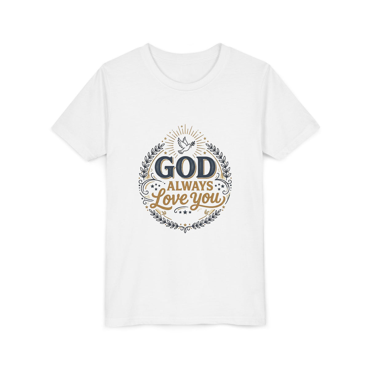 God Always Love You Youth Tee | Faith Christian Kids Shirt