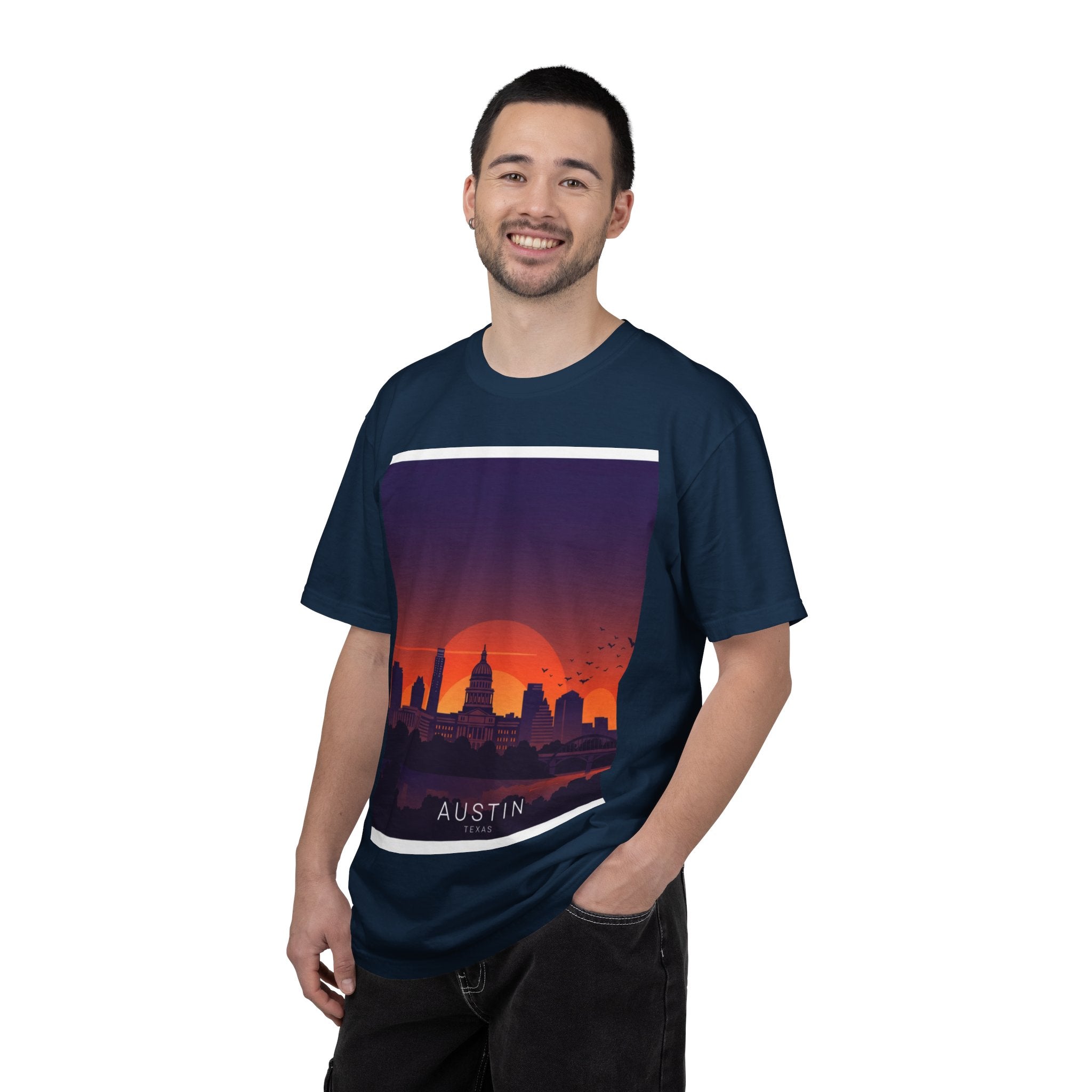Austin Skyline Sunset T-Shirt — Retro Cityscape Graphic Tee