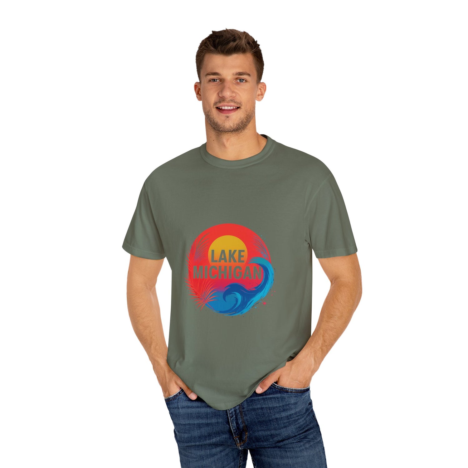 Lake Michigan Graphic T-Shirt, Unisex Summer Tee, Casual Beachwear, Great for Vacations, Lakeside Living, Gift for Travelers
