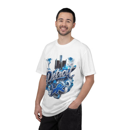 Detroit Skyline Lions T-Shirt — Retro Motor City Graphic Tee