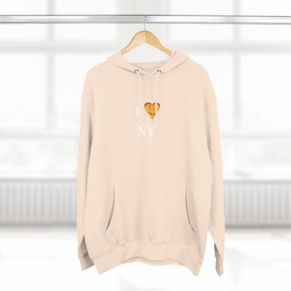 Pizza I  NY Hoodie — Cozy Grey Fleece Pullover