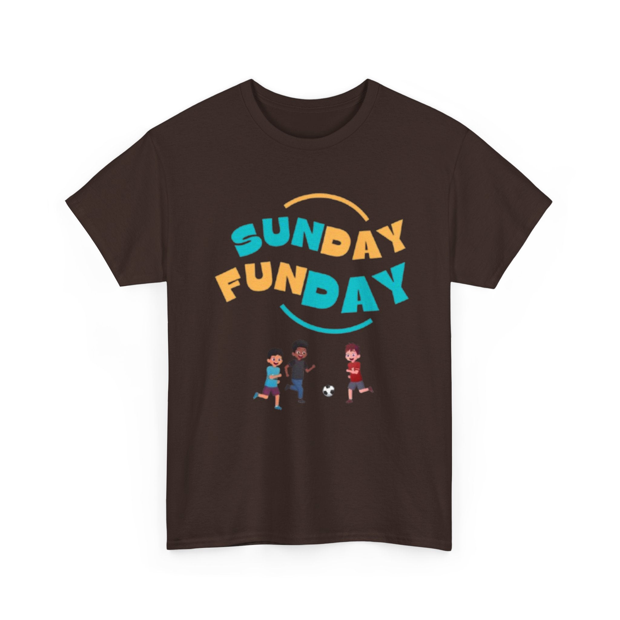 Unisex Heavy Cotton Tee - Sunday Funday Printed  T-Shirt - Comfortable Casual Wear Tee - Unique Graphic Tee - Gift