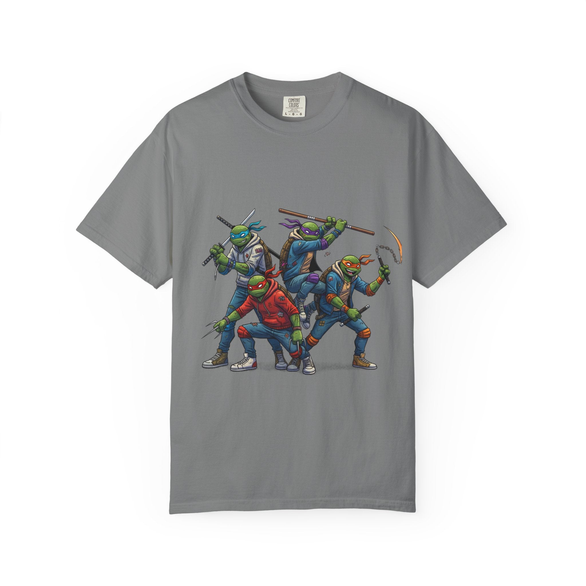 Ninja Turtle Trio T-Shirt | Retro Comic Heroes, Action Pose